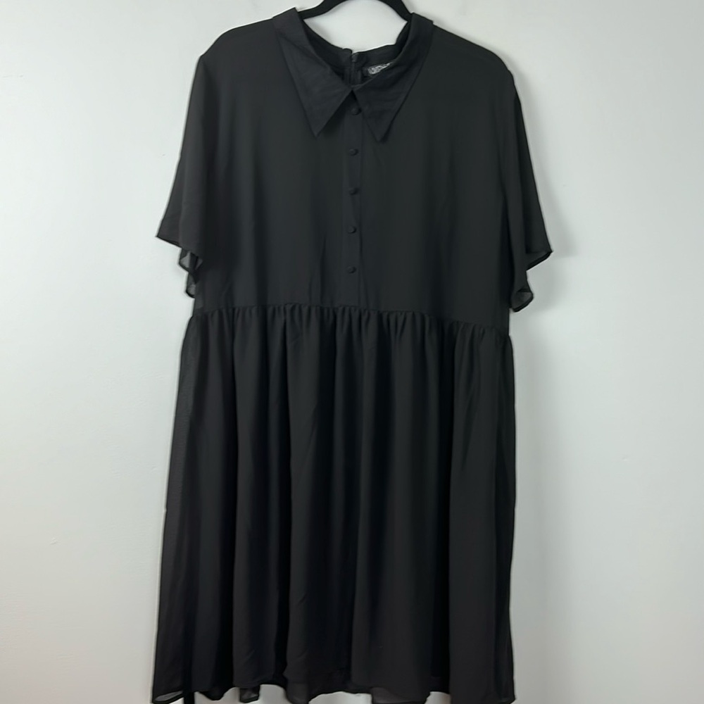 NWT WIDOW BLACK DRESS sheer tie back size 3X